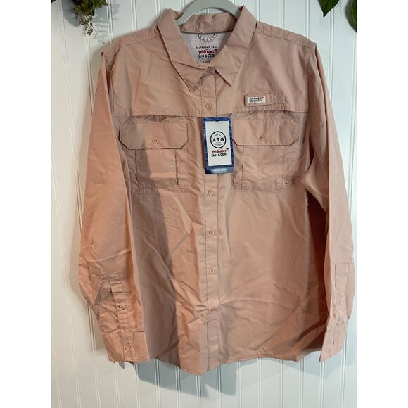 Wrangler ATG Angler X-Large Peach Button-Up Shirt For Men - Picture 1 of 16